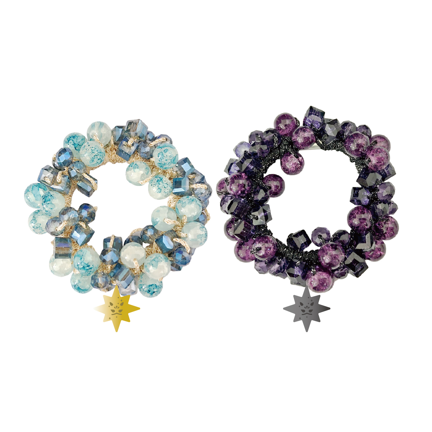 saaa様 じゃらじゃら ビーズ ヘアゴム☆ハンドメイド 雪 ネイビー saaa様 じゃらじゃら ビーズ ヘアゴム☆ハンドメイド 雪 ネイビー